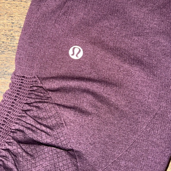 Lululemon In The Flow Crop II Heathered Black Cherry Size‎ 6 - Picture 5 of 9